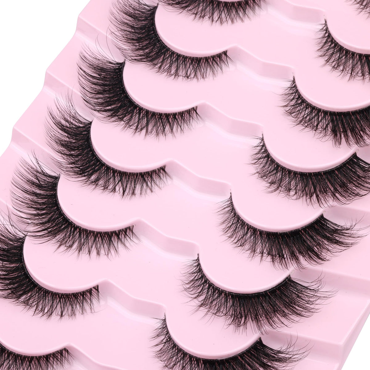 GVEFETIEE Fox Eye Lashes on model's eyes