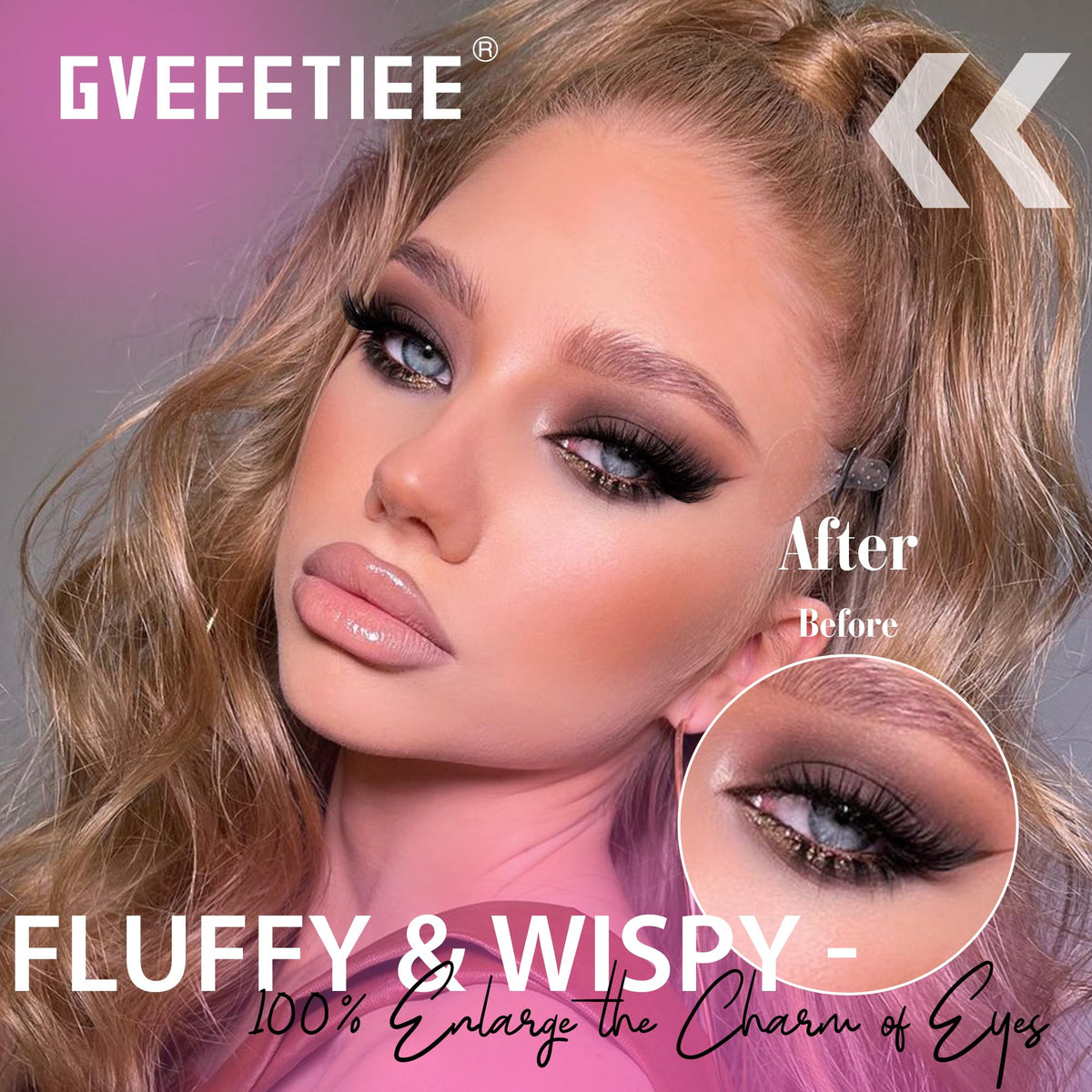 GVEFETIEE Fox Eye Lashes side view
