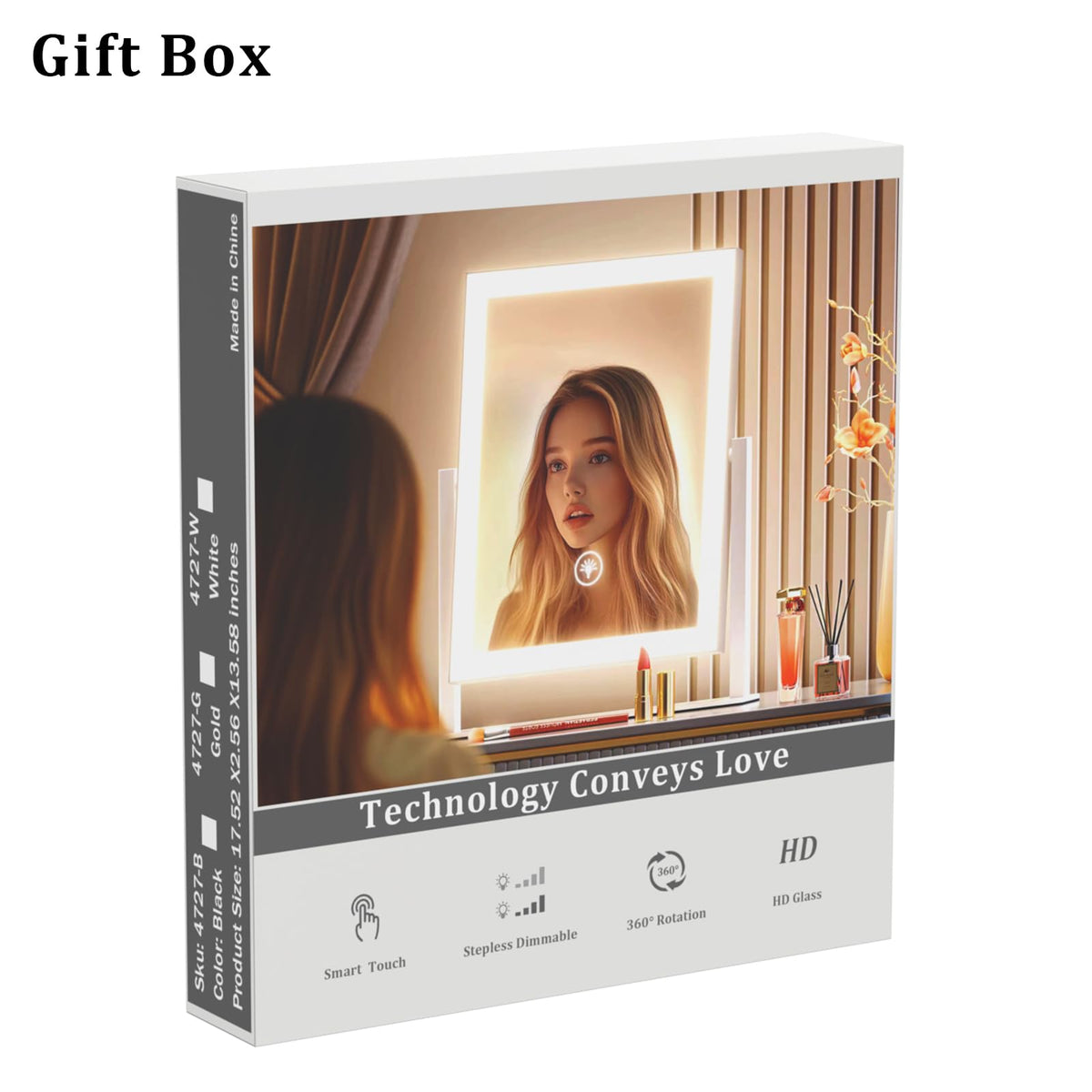 Gvnkvn LED Makeup Mirror with adjustable brightness