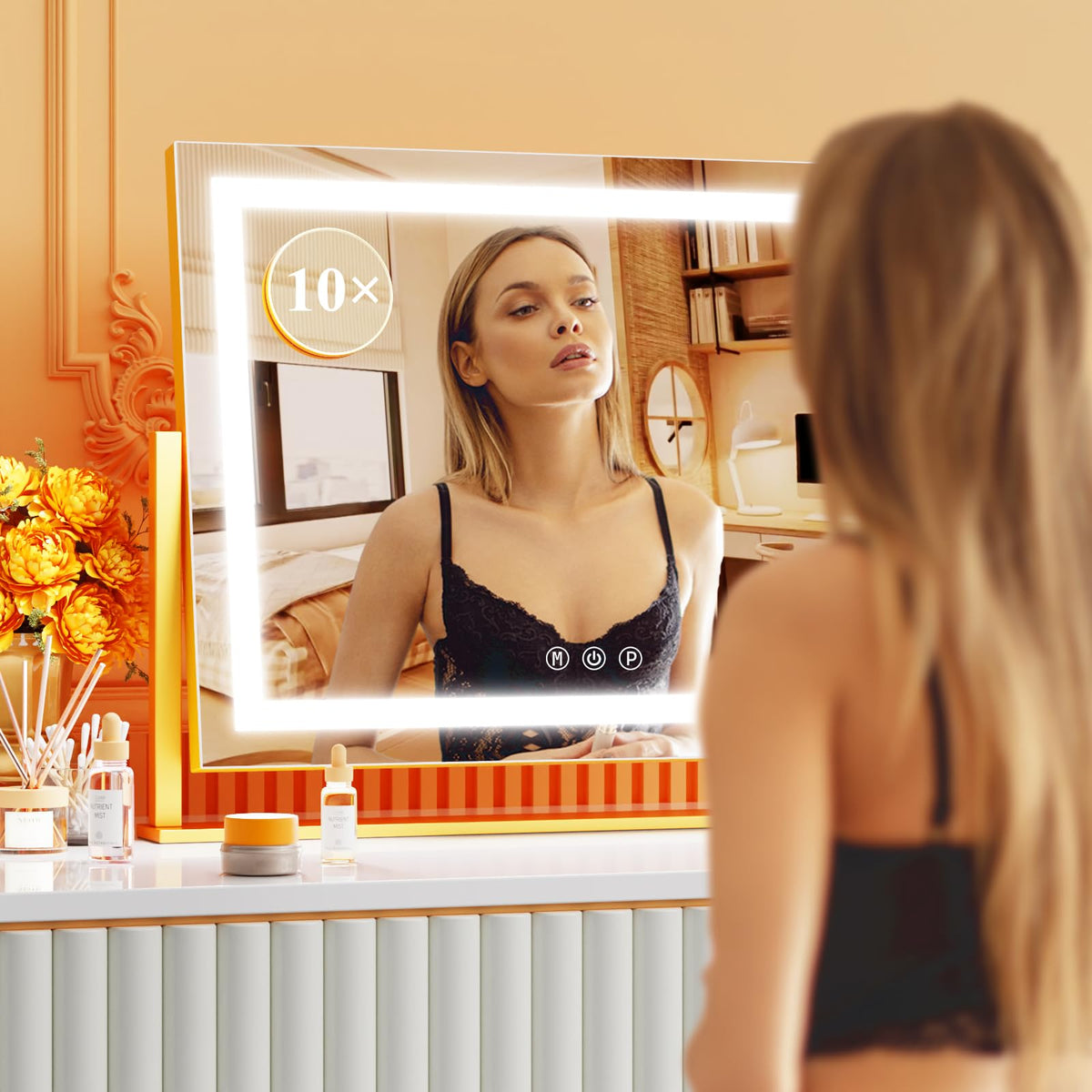 Gvnkvn Lighted Makeup Mirror 17.3" packaging display