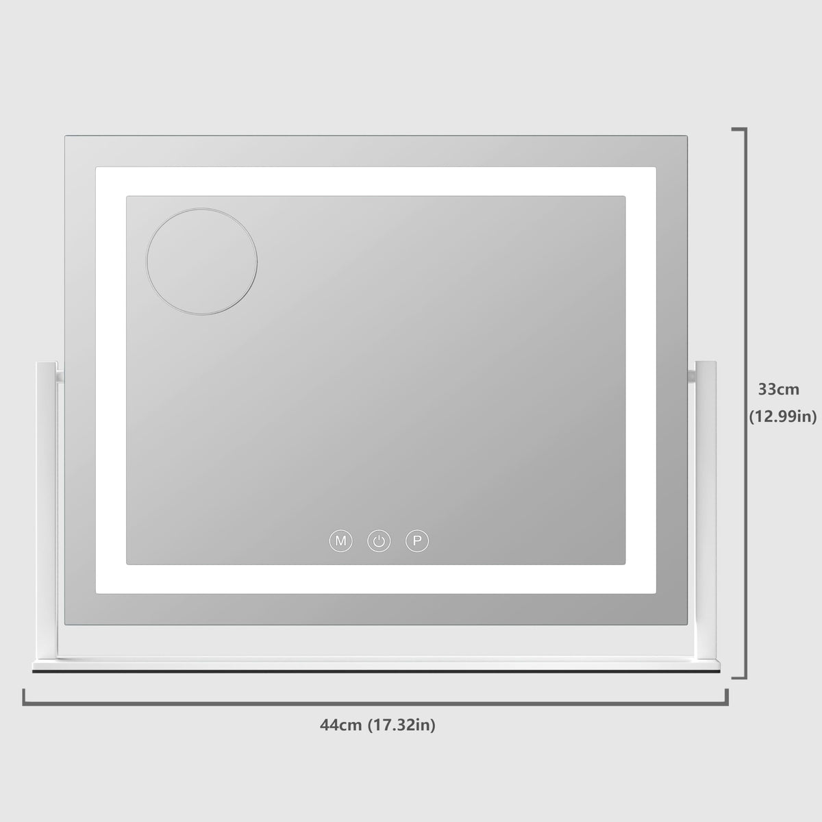 Gvnkvn Lighted Makeup Mirror 17.3" side view showing rotation