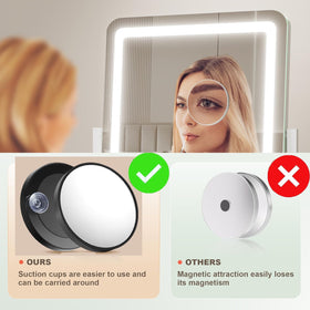 Gvnkvn Lighted Makeup Mirror 5X magnification close-up