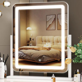 Gvnkvn Lighted Makeup Mirror front view with bright lighting