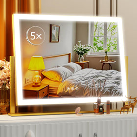 Gvnkvn Lighted Makeup Mirror front view with lights