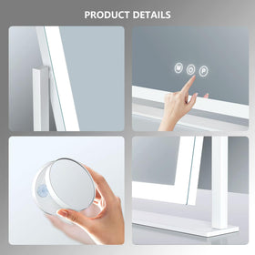 Gvnkvn Lighted Makeup Mirror in gold colour