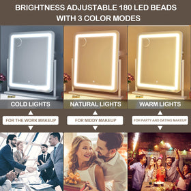 Gvnkvn Lighted Makeup Mirror rotated at 360 degrees