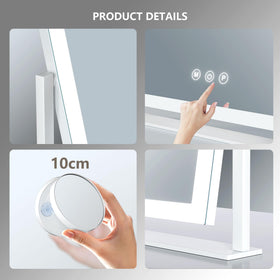 Gvnkvn Lighted Makeup Mirror showcasing cold light mode