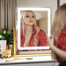 Gvnkvn Lighted Makeup Mirror showing 360-degree rotation
