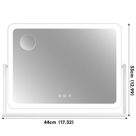 Gvnkvn Lighted Makeup Mirror side view showing 360° rotation
