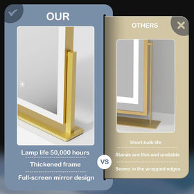 Gvnkvn Lighted Makeup Mirror side view showing touch controls