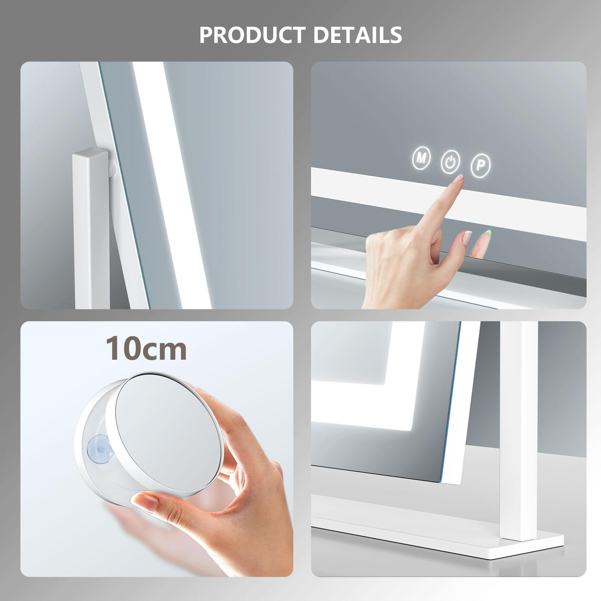 Gvnkvn Lighted Makeup Mirror with 5X magnification mirror attached