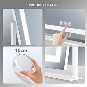 Gvnkvn Lighted Makeup Mirror with 5X magnification mirror attached