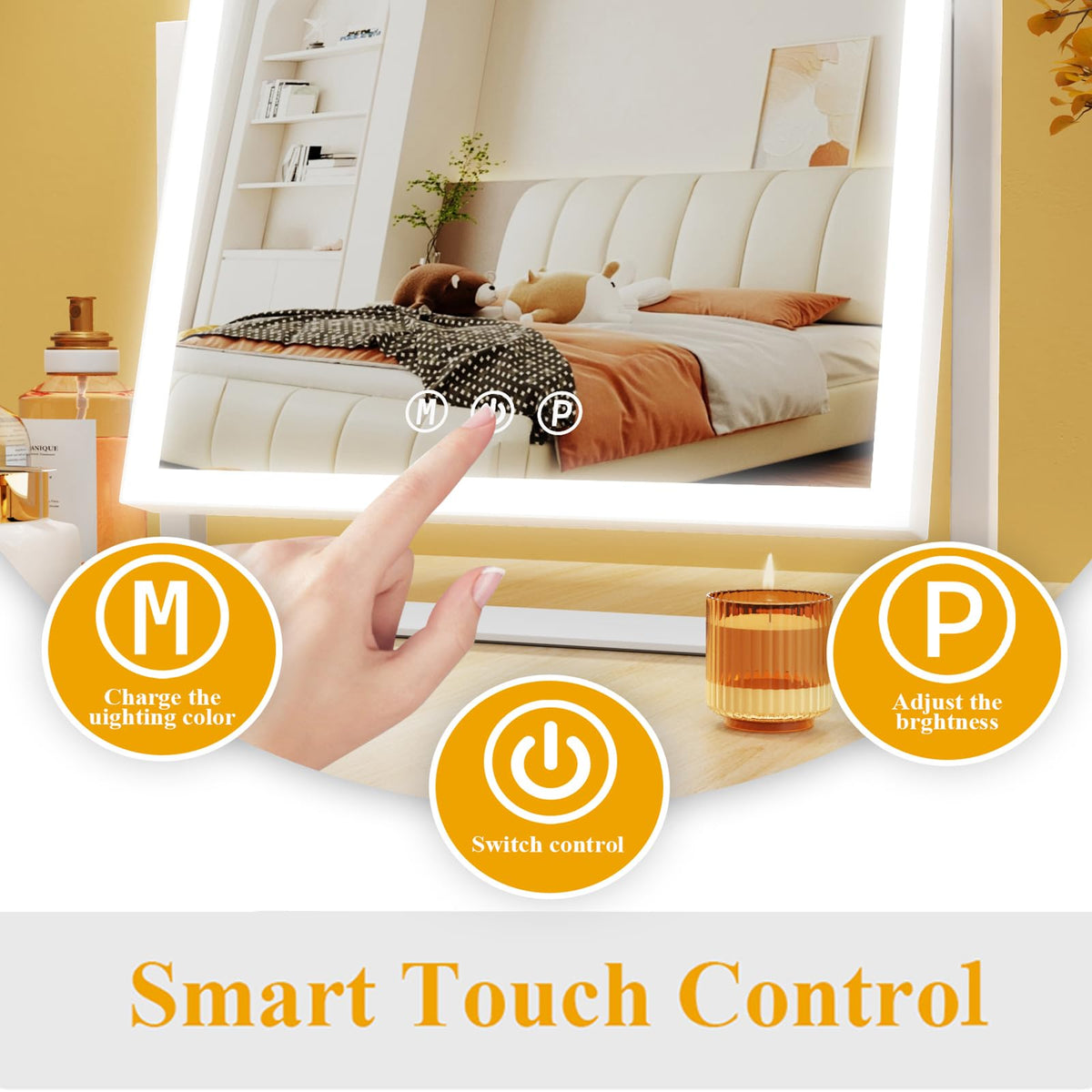 Gvnkvn Lighted Makeup Mirror with 5X magnification mirror attached