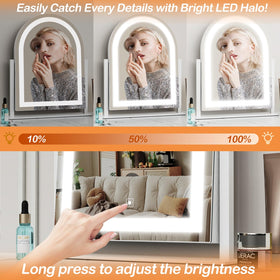Gvnkvn Makeup Mirror with adjustable brightness