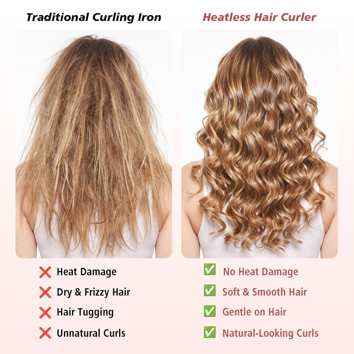 Gwabee heatless curlers displayed with all included accessories