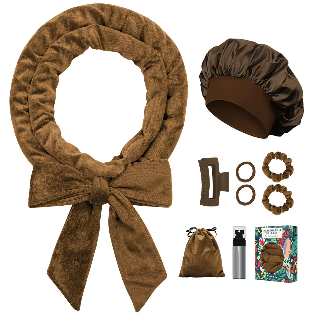 Gwabee Velvet Heatless Curls headband front view with soft velvet material