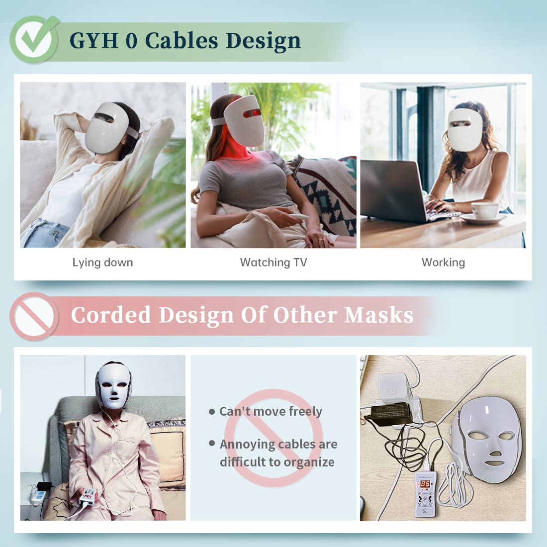 GYH LED Face Mask packaging and accessories