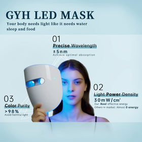 GYH LED Face Mask side view showcasing silicone eye mask support