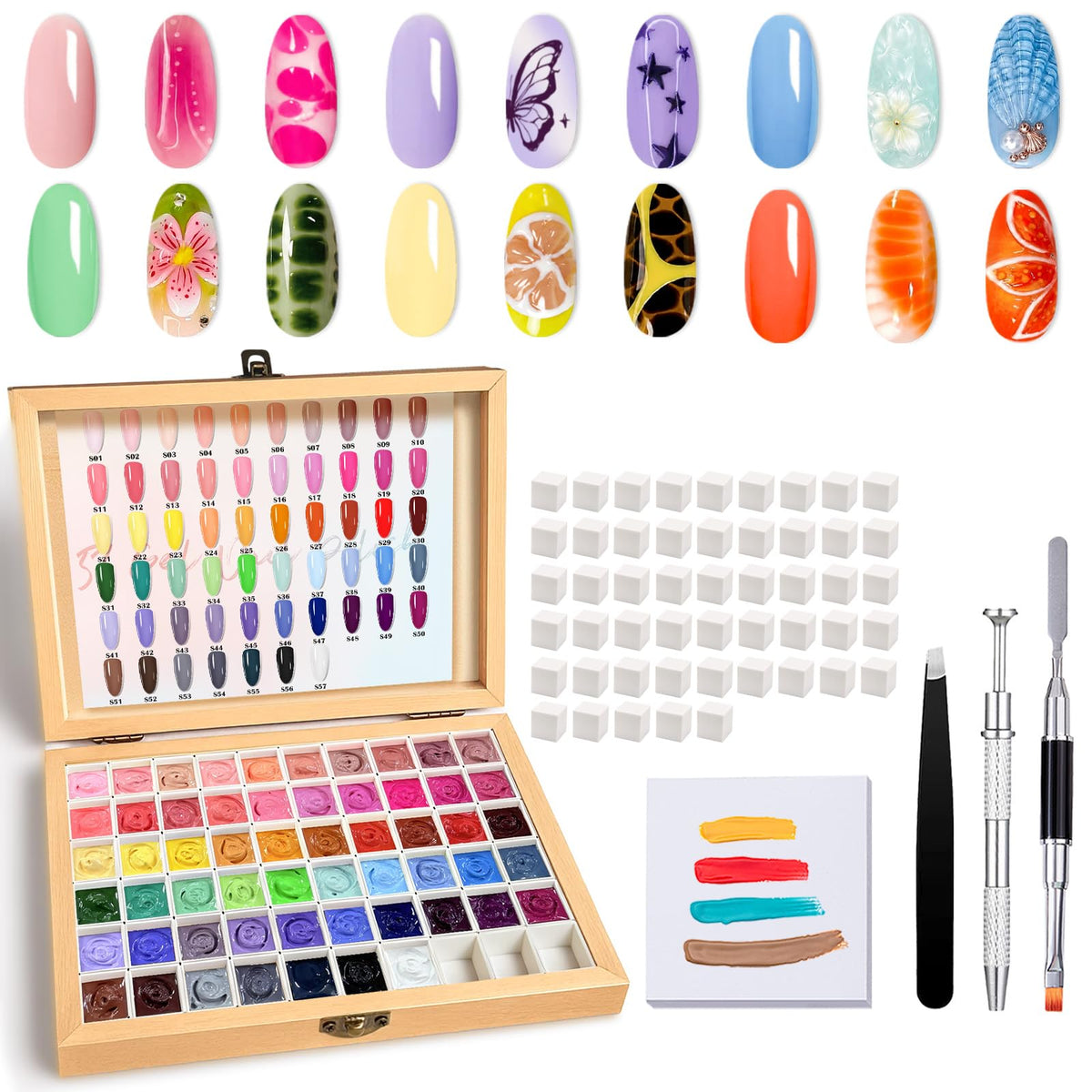 GZIXBDA 57 colours patting gel polish palette front view