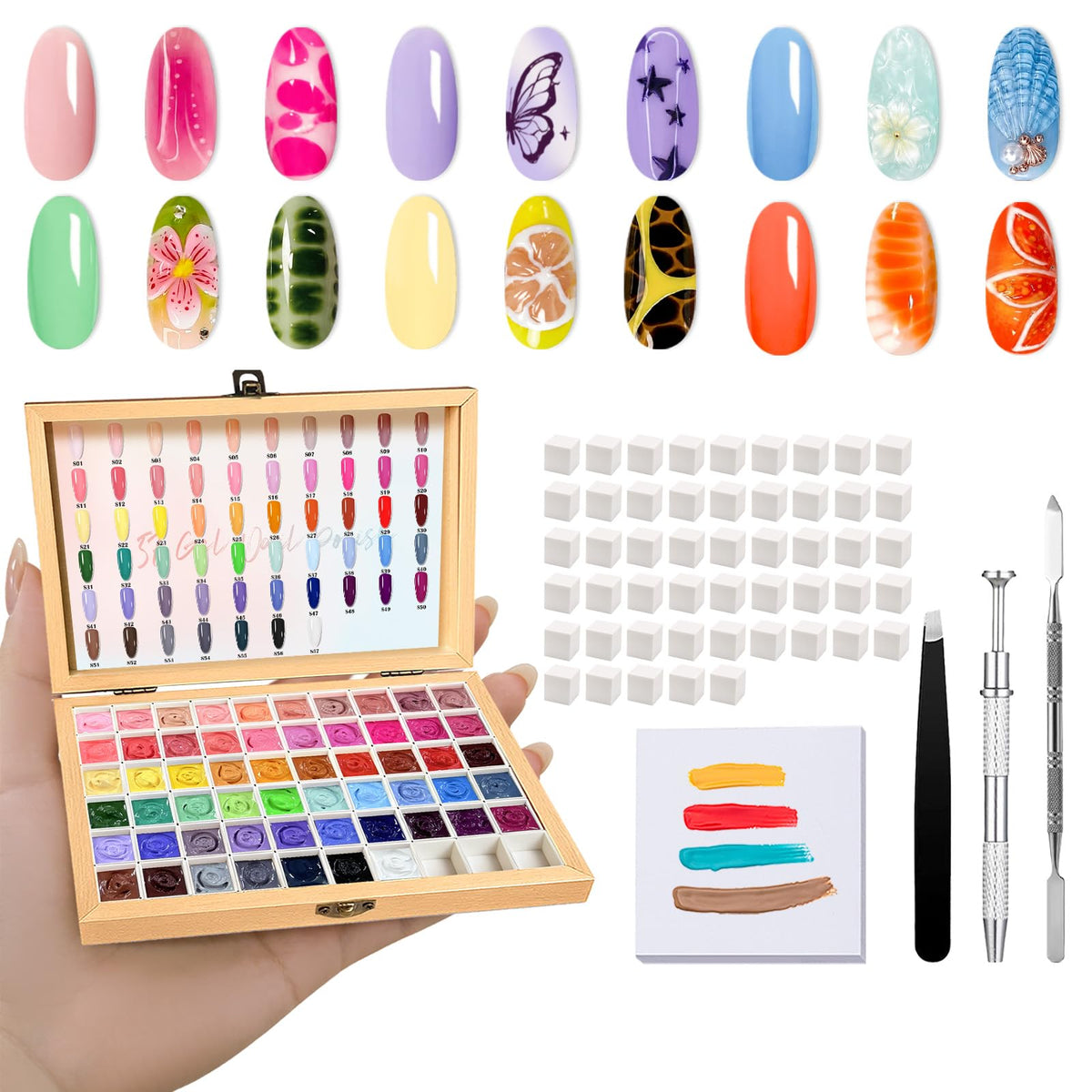 GZIXBDA 57 Colours Patting Gel Polish Palette front view