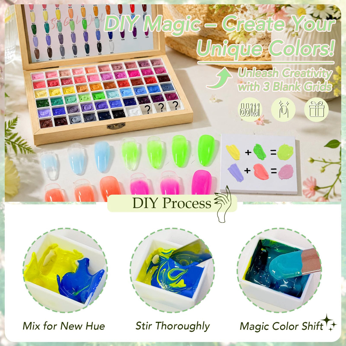 GZIXBDA gel polish palette in travel case