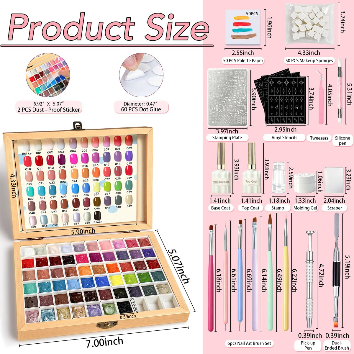 GZIXBDA gel polish palette kit packaging