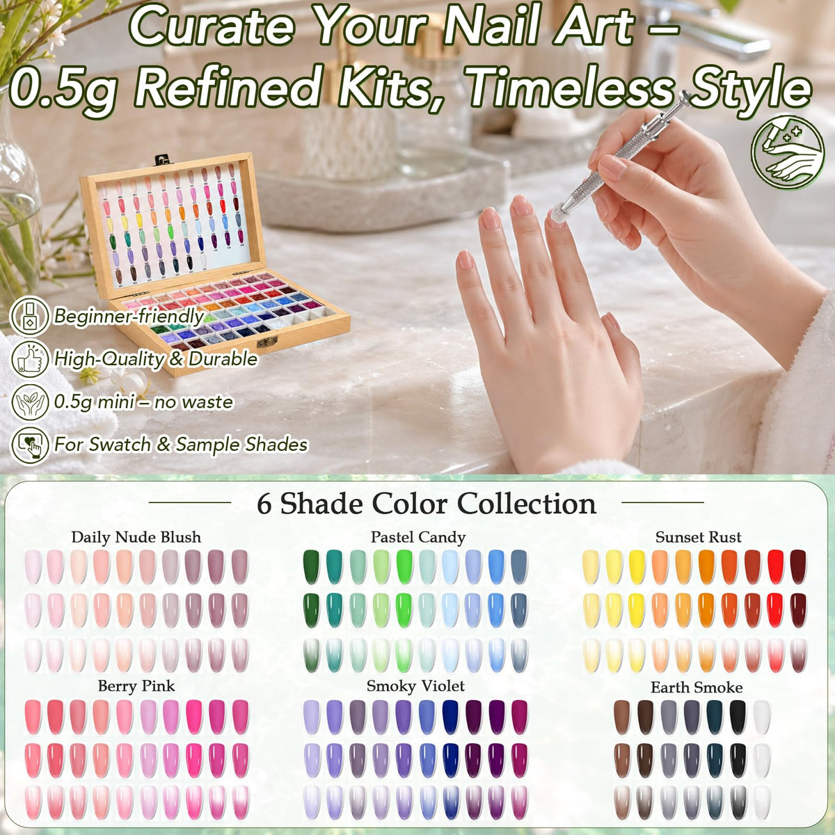 GZIXBDA gel polish palette showing divided sections