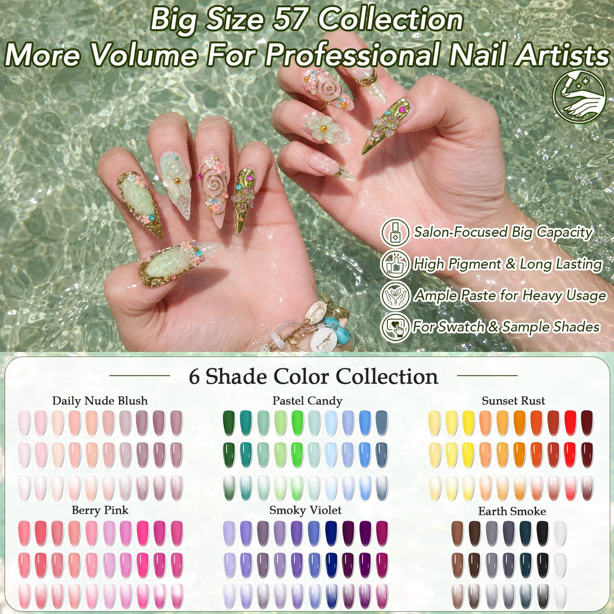 GZIXBDA gel polish palette showing organized colour sections