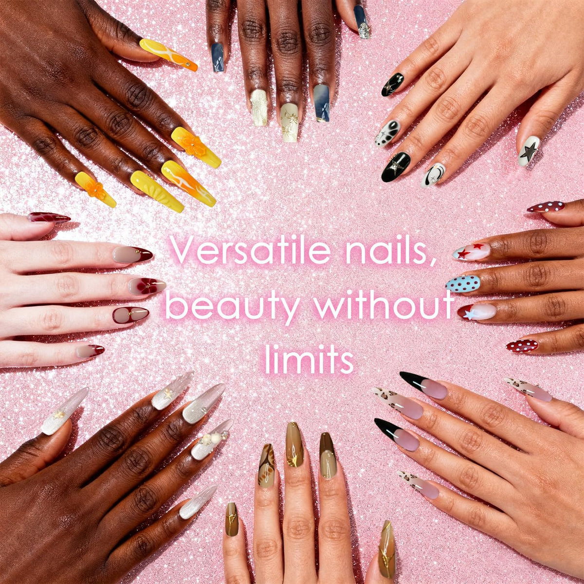 GZIXBDA gel polish palette with gradient nails