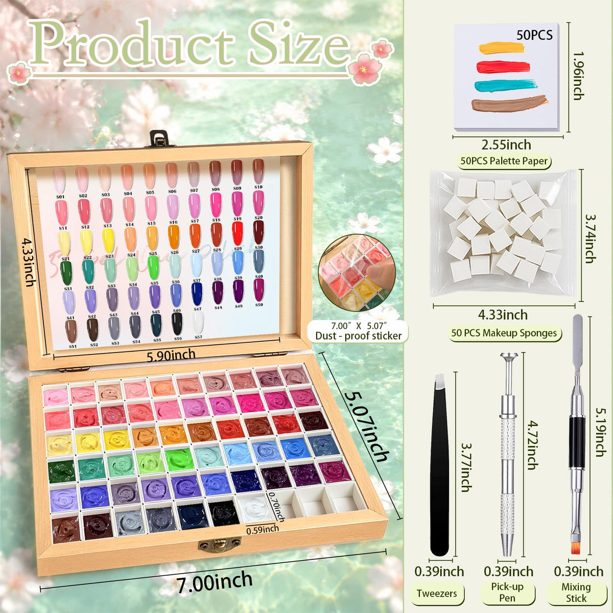 GZIXBDA palette showcasing various nail art techniques