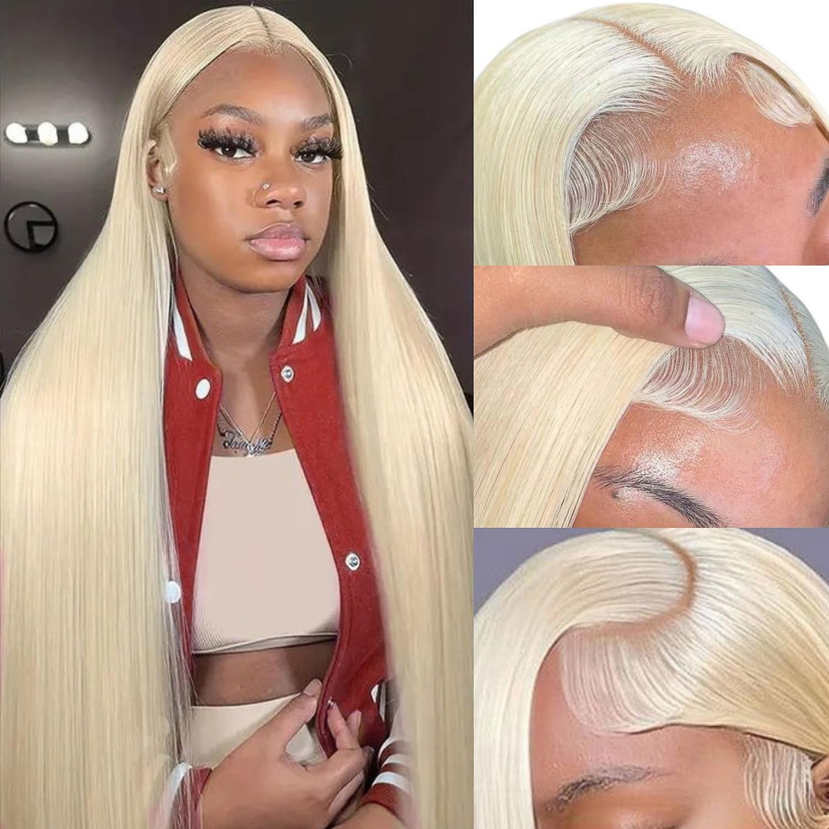 GZX 613 Lace Front Wig front view showing natural hairline