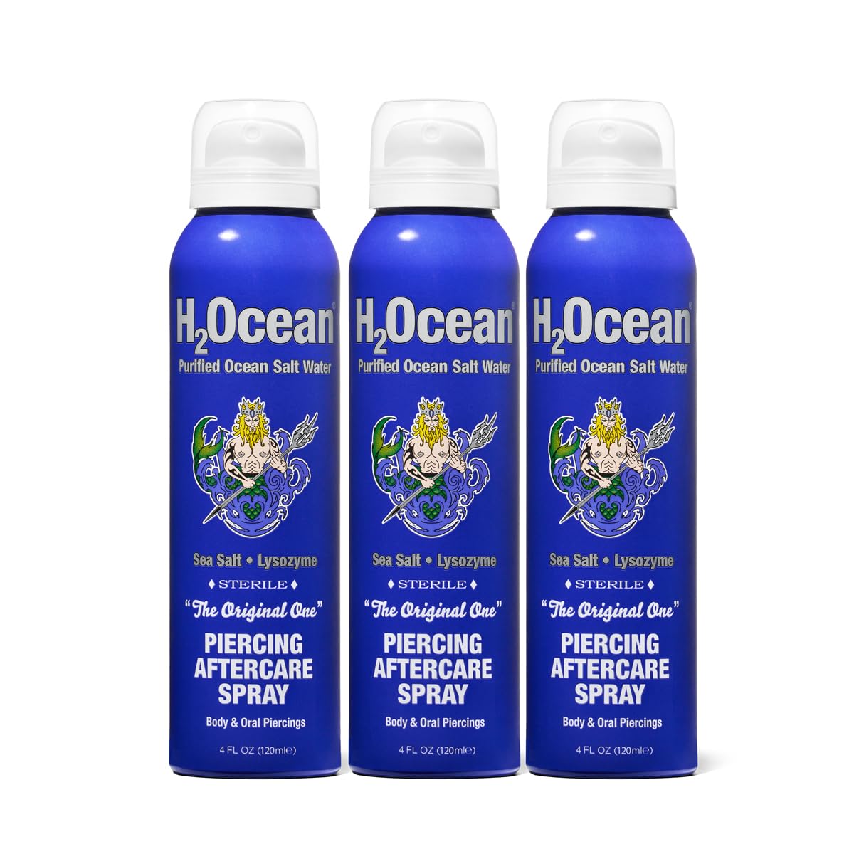 H2Ocean Piercing Aftercare Spray 4oz front view with spray nozzle
