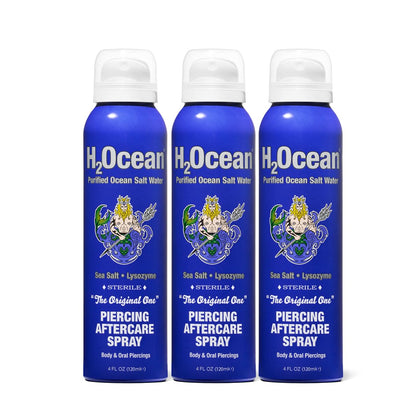 H2Ocean Piercing Aftercare Spray 4oz front view with spray nozzle