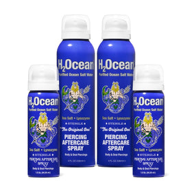 H2Ocean Piercing Aftercare Spray Bundle front view with packaging