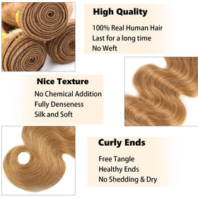 Habiliana Body Wave Human Hair Bundles 14 Inch Brown 27 side view