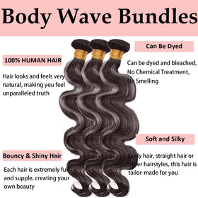 Habiliana Grey Body Wave Hair Bundle styled