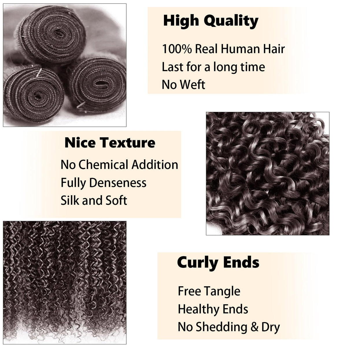 Habiliana Human Hair Bundles 26 inch deep wave P4/Grey