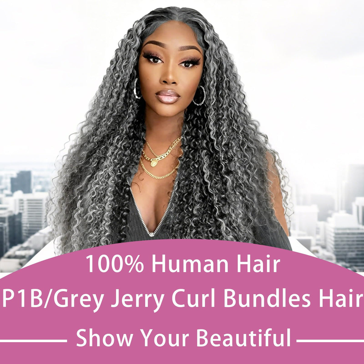 Habiliana Human Hair Bundles P1B/Grey packaging
