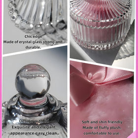 Habitable tree powder puff set displayed on vanity table