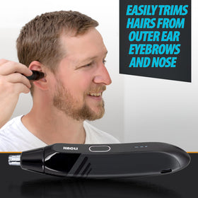 HACLI Nose Hair Trimmer with additional accessories and packaging