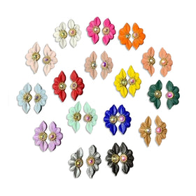 HaFLoNa 32PCs 3D Poinsettia Flower Nail Art Charms assorted colours