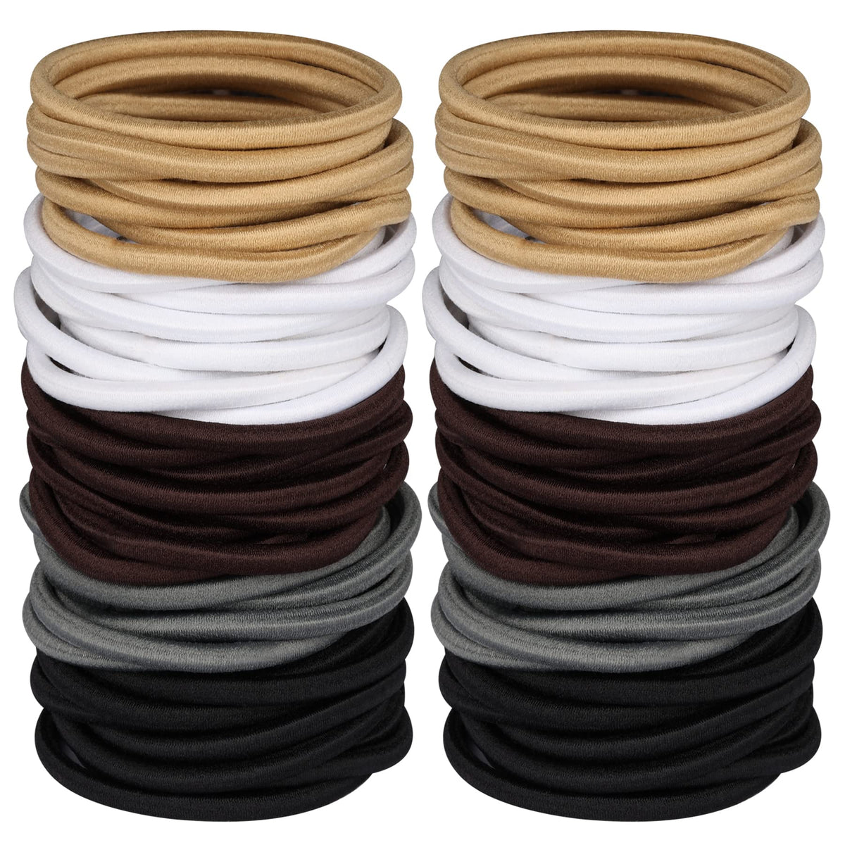 Hageolan 120 pcs neutral colour elastic hair ties pack front view