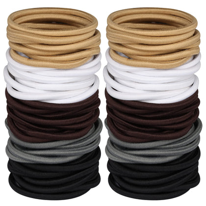 Hageolan 120 pcs neutral colour elastic hair ties pack front view
