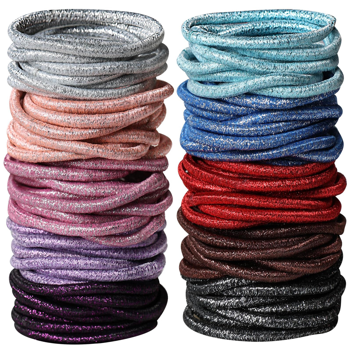 Hageolan assorted twinkling hair ties 120 pcs in vibrant colours