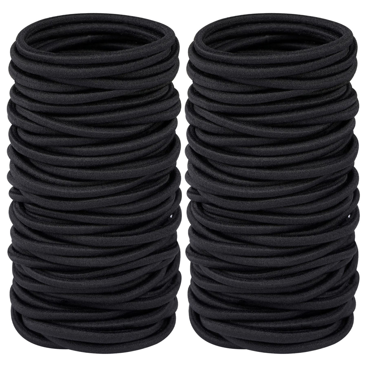 Hageolan Elastic Hair Ties black pack of 120 front view
