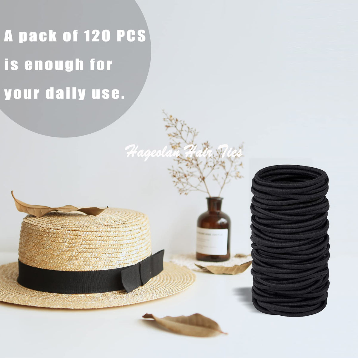 Hageolan Elastic Hair Ties on a ponytail during workout