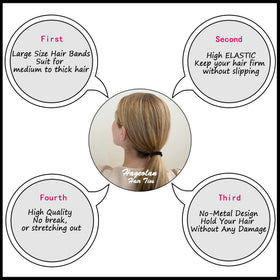 Hageolan Elastic Hair Ties showing thickness and elasticity
