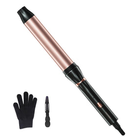 hahahope 1 1/4 Inch Curling Wand front view with ceramic barrel