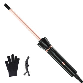 hahahope 3/8 inch curling wand front view with ceramic barrel