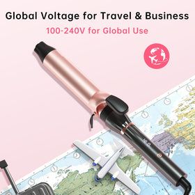 Hahahope Curling Iron in lifestyle setting on vanity